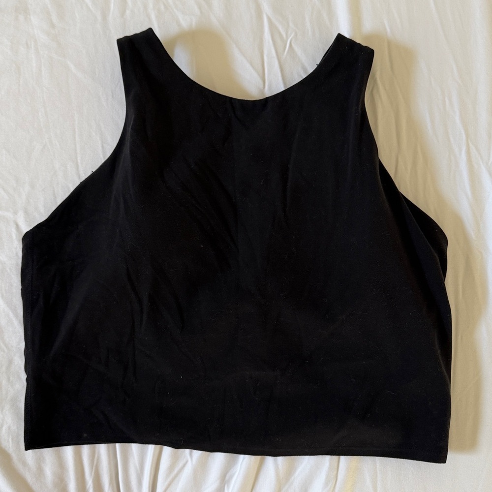 Athleta Black sports bra/cropped tank top